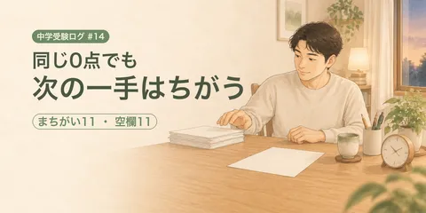 【中学受験ログ2027 #14】まちがい11か所、空欄11か所。同じ0点でも次の一手はちがいました