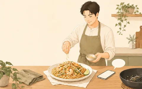 AIと作ったパッタイ風焼きそば。家族に好評だった週末ごはん