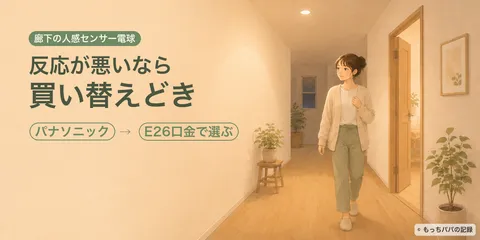 廊下の人感センサー電球を買い替え｜パナソニックLDA8L-G/KU/NSを選んだ理由と注意点